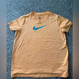 Nike Vibrant Orange Tee with Blue Swoosh